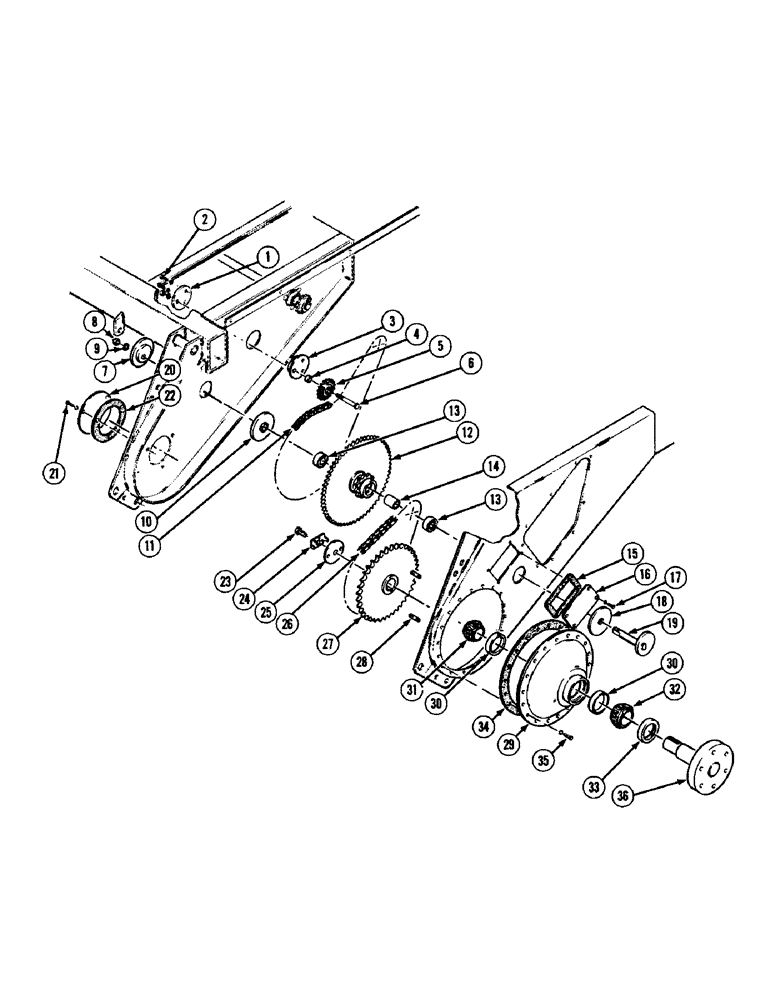 Схема запчастей Case IH 1075 - (018) - CHAIN CASE (14) - MAIN GEARBOX & DRIVE