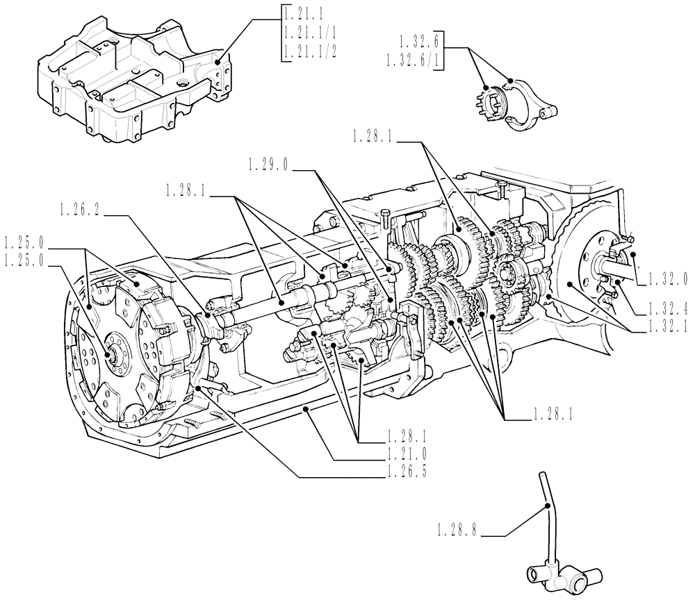 Схема запчастей Case IH JX1060C - (SEC. 03) - TRANSMISSION (00) - GENERAL