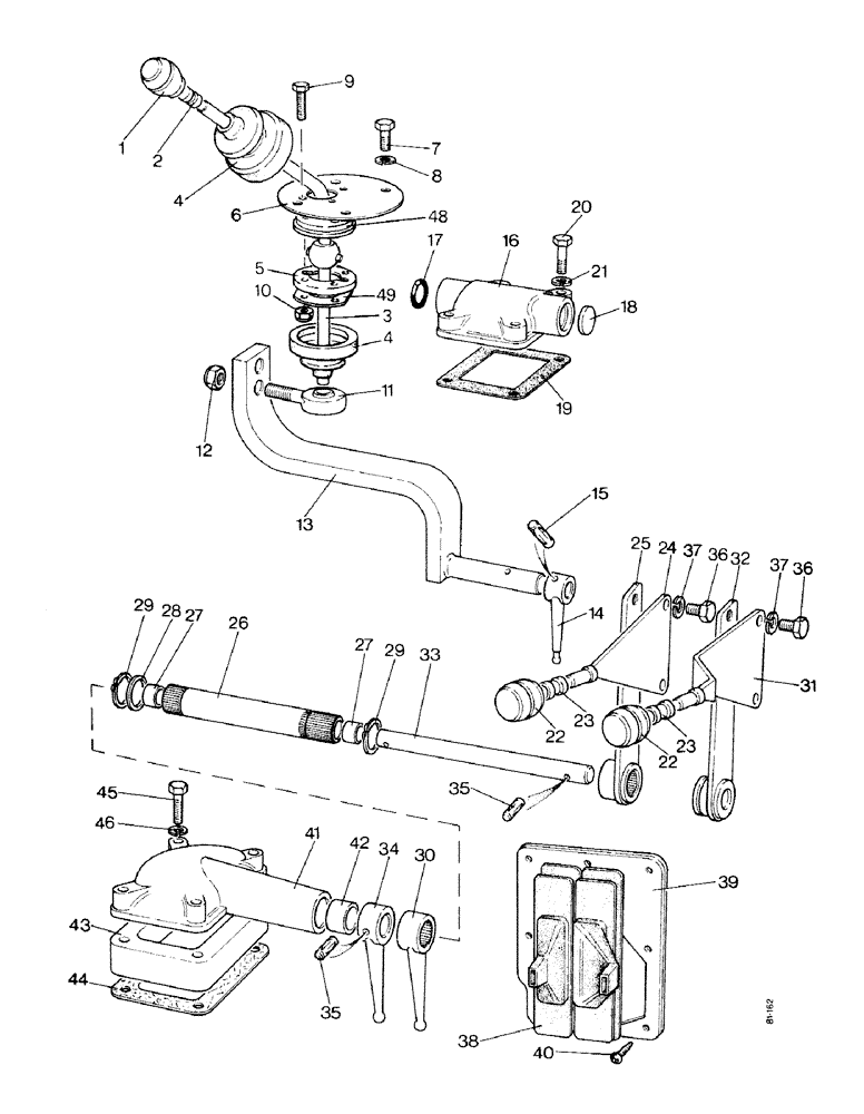 Схема запчастей Case IH 1490 - (D15-1) - GEAR SHIFT LEVERS, SYNCHROMESH TRACTOR, HIGH PLATFORM, CAB MODEL P.I.N. 11182575 AND AFTER (03) - POWER TRAIN