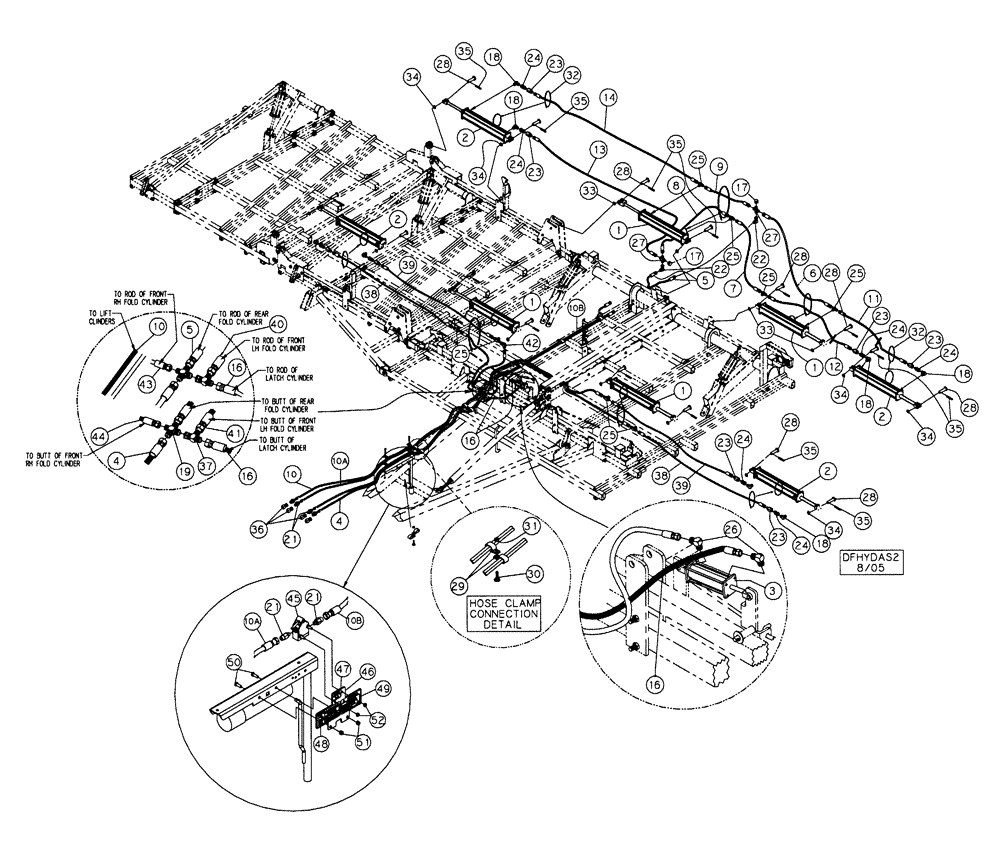 Схема запчастей Case IH TIGERMATE II - (35.100.07) - FRONT WING LIFT HYDRAULICS OPTION 48-1/2 THROUGH 50-1/2 (35) - HYDRAULIC SYSTEMS