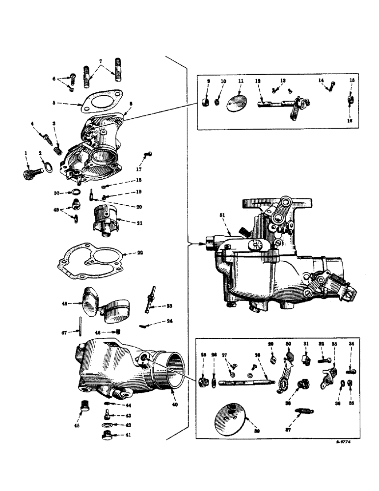 Схема запчастей Case IH 414 - (236) - CARBURETOR, ZENITH MODEL 62-A-J-10 UP DRAFT (10) - ENGINE