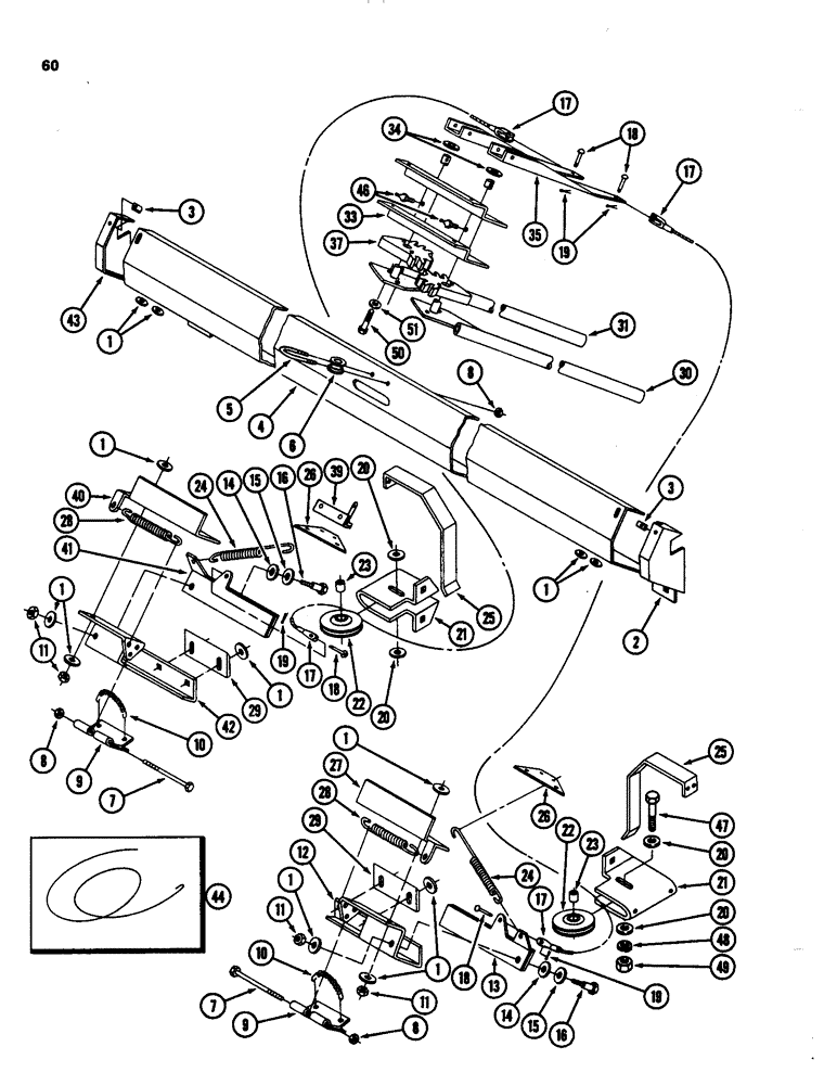 Схема запчастей Case IH 3640 - (60) - TWINE TUBES AND CUTOFF 