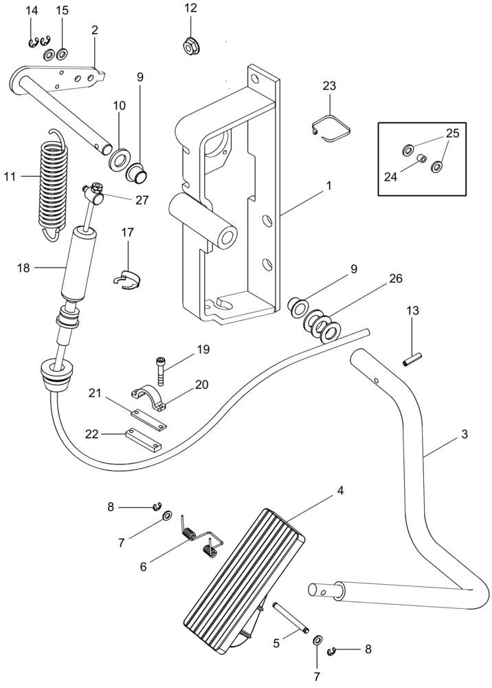 Схема запчастей Case IH MX230 - (03-18) - FOOT THROTTLE, MX210 AND MX230 (03) - FUEL SYSTEM