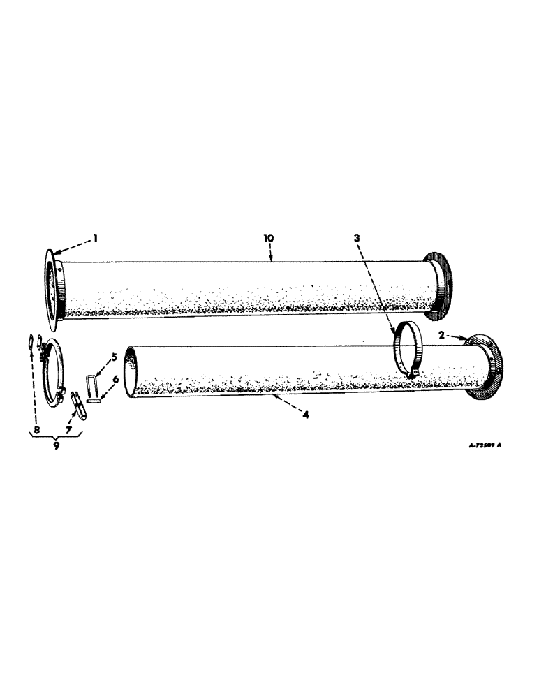 Схема запчастей Case IH 45 - (A-25) - TELESCOPING BLOWER PIPE 