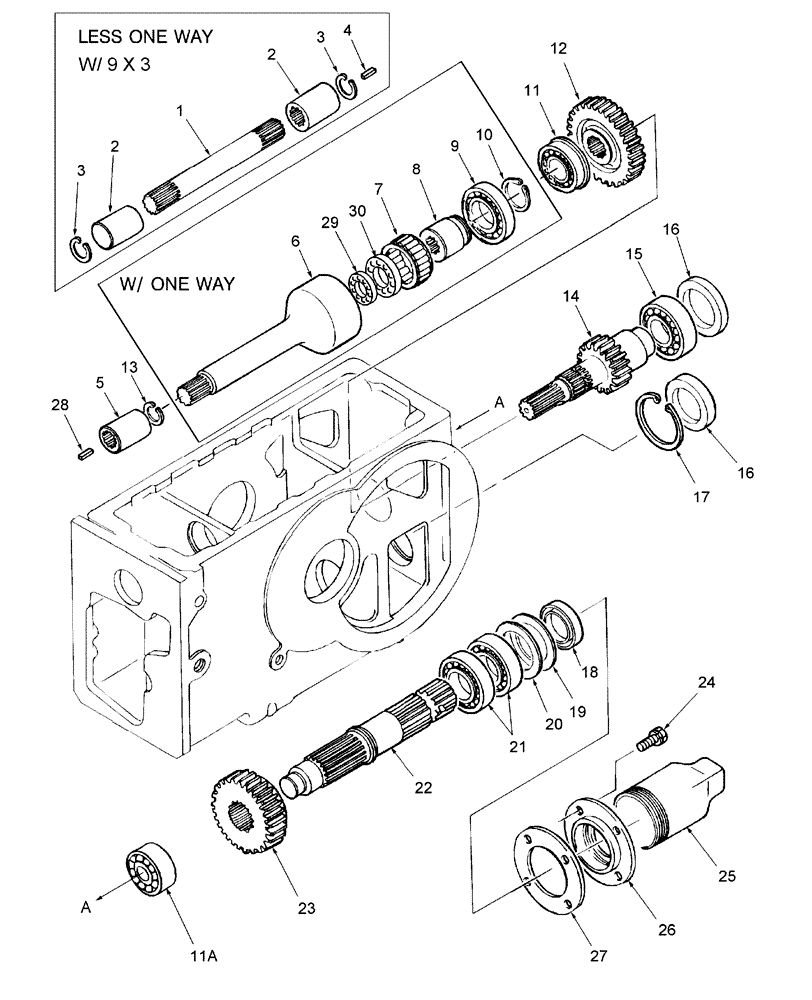 Схема запчастей Case IH DX29 - (07H01) - PTO GEARS (03) - TRANSMISSION