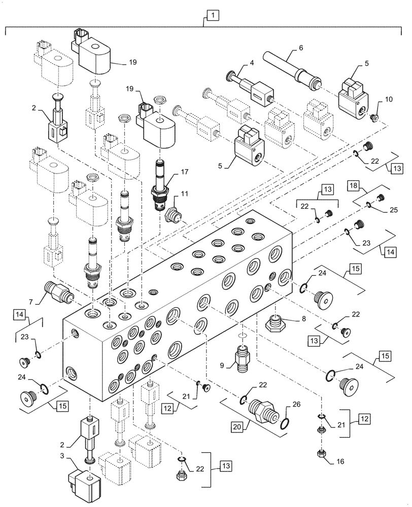 Схема запчастей Case IH 810 - (35.359.10[02]) - VALVE BREAKDOWN, TRIPLE BIN (35) - HYDRAULIC SYSTEMS