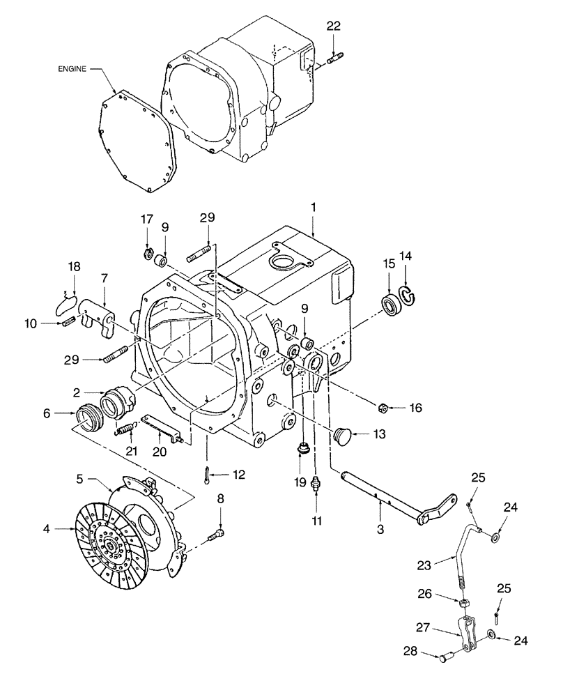 Схема запчастей Case IH DX29 - (07A02) - CLUTCH & CLUTCH CASE, W/HST (03) - TRANSMISSION