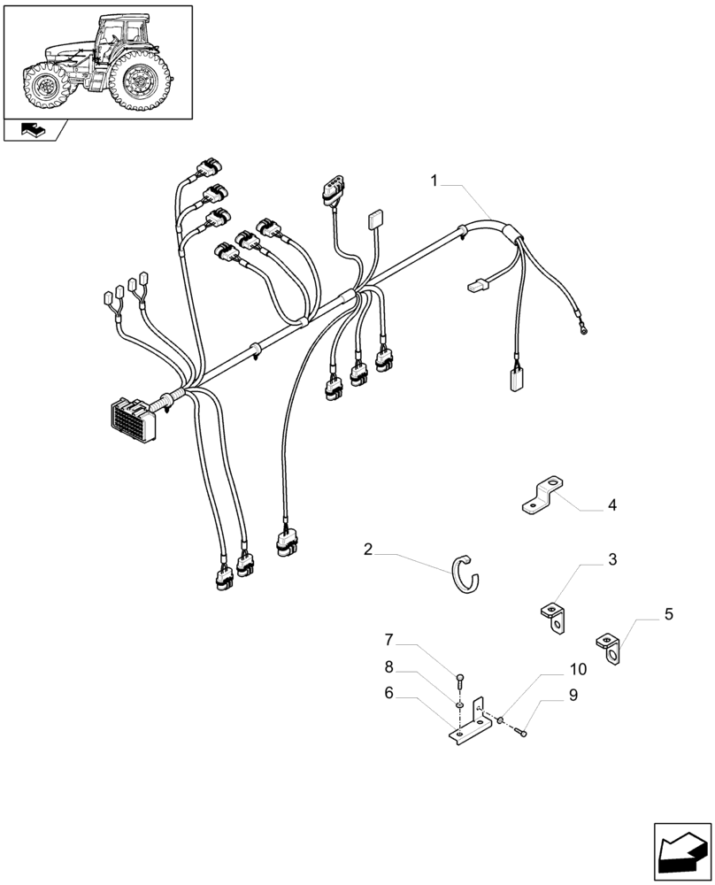 Схема запчастей Case IH FARMALL 85U - (1.75.4/03) - POWER SHUTTLE TRANSMISSION -TRANSMISSION HARNESS (06) - ELECTRICAL SYSTEMS