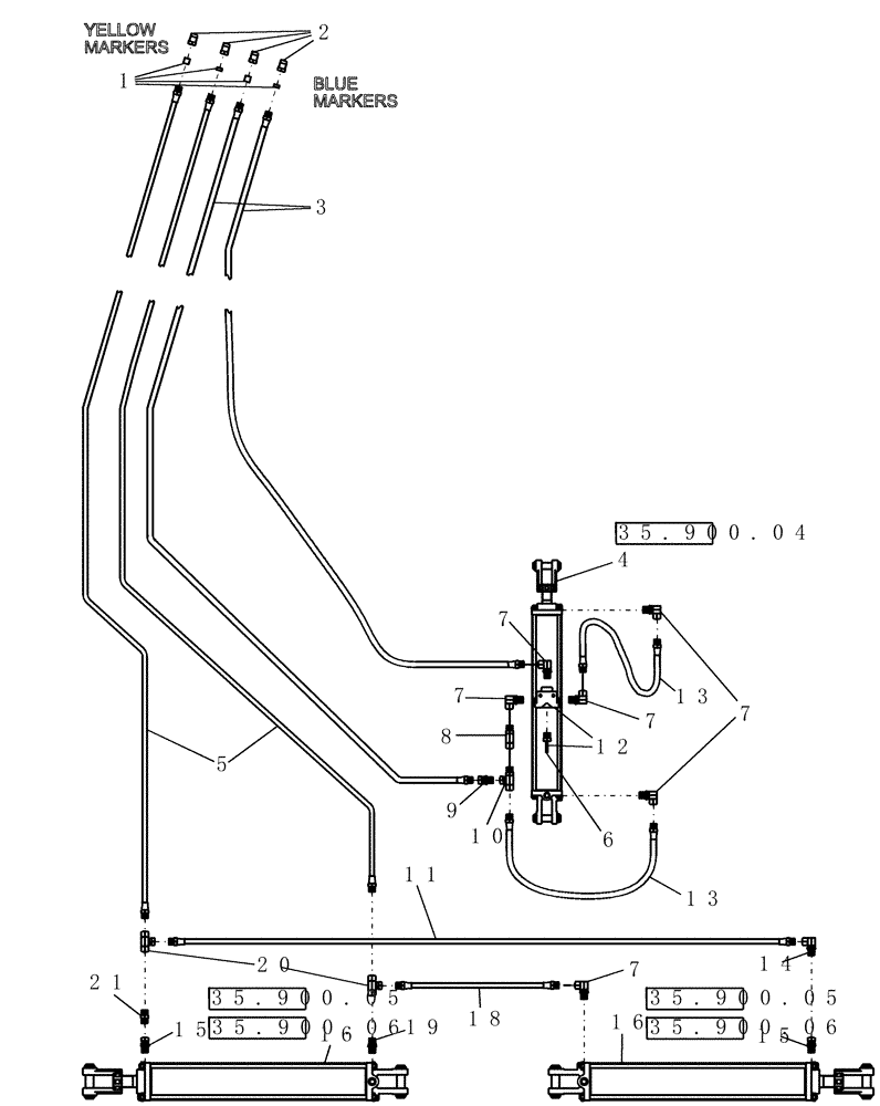 Схема запчастей Case IH 600 - (35.900.01) - 3 SECTION HYDRAULICS (35) - HYDRAULIC SYSTEMS