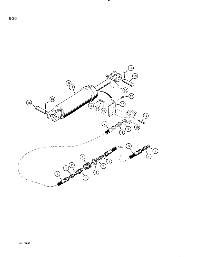 Схема запчастей Case IH 8500 - (8-30) - GAUGE WHEEL LINES, MASTER CYLINDER & STROKE CONTROL, W/ CESSNA GLAND TYPE CYLINDERS, 33 WIDE DRILL (08) - HYDRAULICS