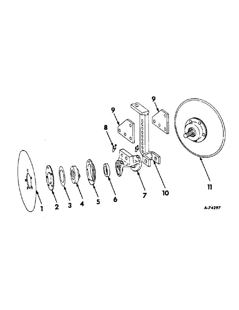 Схема запчастей Case IH 86 - (V-19) - DISK FURROWING ATTACHMENT, 11 IN., ONE PER ROW 