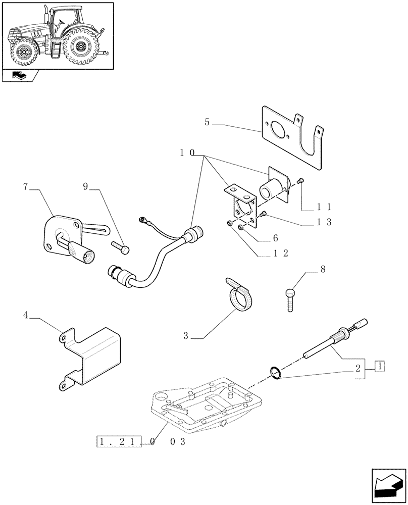 Схема запчастей Case IH MAXXUM 110 - (1.75.0/03[01]) - (220V) ENGINE BLOCK AND TRANSMISSION OIL HEATERS - C7114 (VAR.330206) (06) - ELECTRICAL SYSTEMS