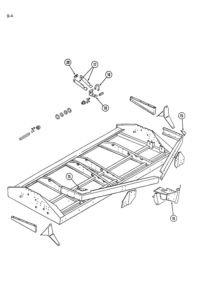 Схема запчастей Case IH 7200 - (9-004) - FRAME AND ROCKSHAFT MOUNTING (09) - CHASSIS/ATTACHMENTS