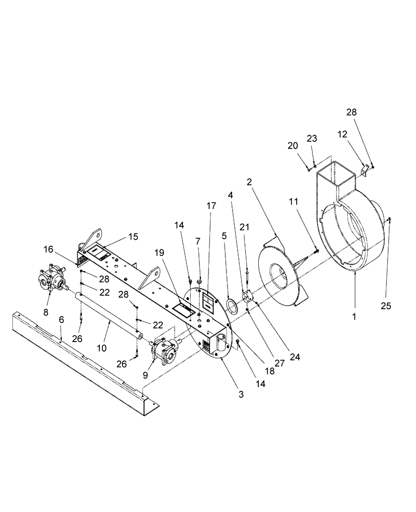 Схема запчастей Case IH 715672026 - (001) - BLOWER DRIVE ASSEMBLY 