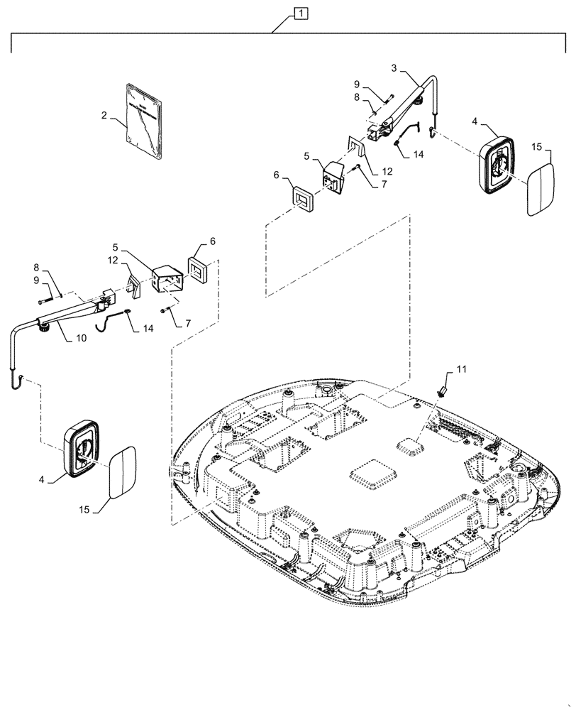 Схема запчастей Case IH STEIGER 400 - (88.055.07) - DIA KIT, ADDITIONAL PRODUCTS - ELECTRIC MIRRORS KIT (88) - ACCESSORIES