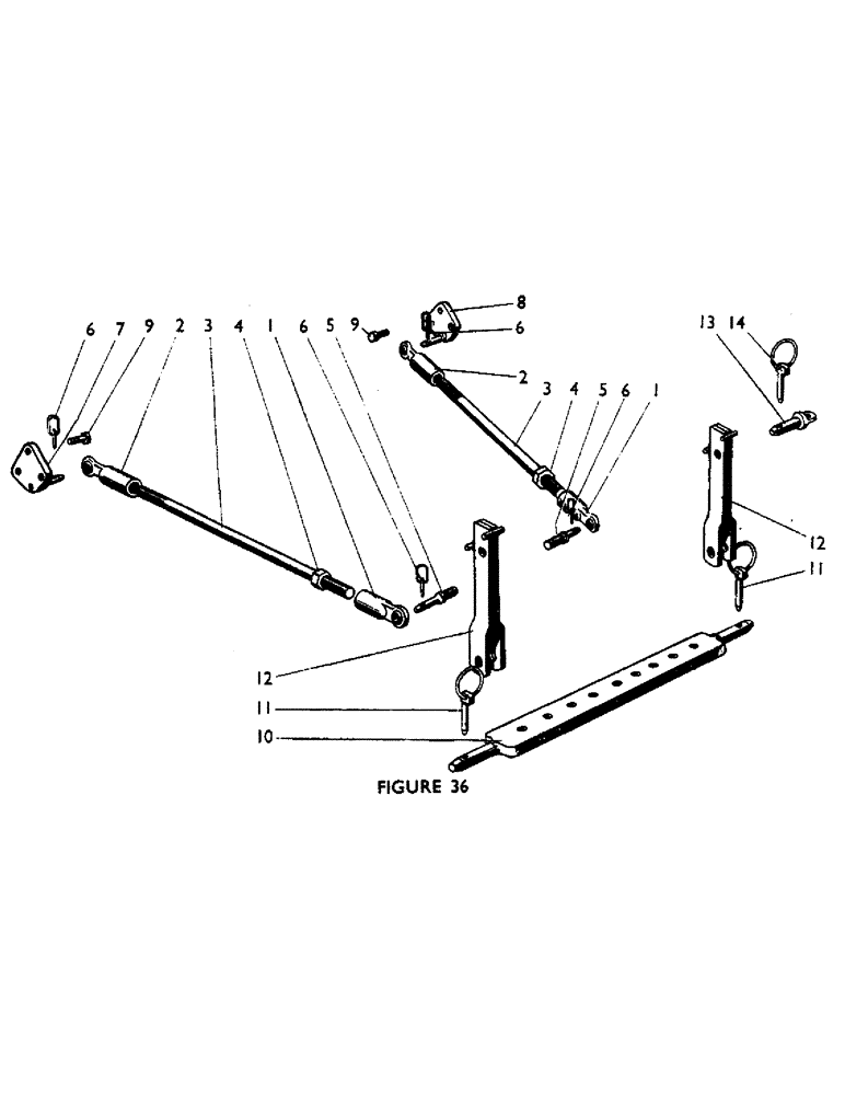 Схема запчастей Case IH 880UF - (55) - STABILISER BARS, (U587) RIGHT HAND, (U588) LEFT HAND / LINKAGE DRAWBAR (U291), (OPTIONAL EQUIPMENT) Drawbars & Hitches