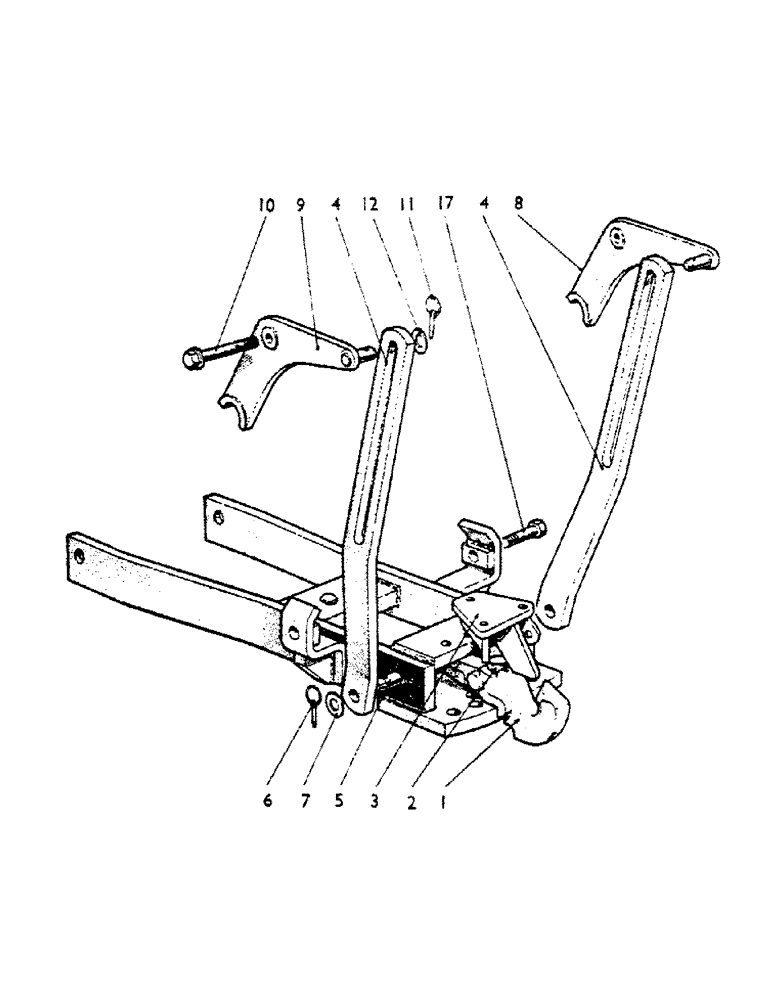 Схема запчастей Case IH 990A - (72B) - PICK-UP HITCH, U655, FROM TRACTOR 476325 Drawbars & Hitches