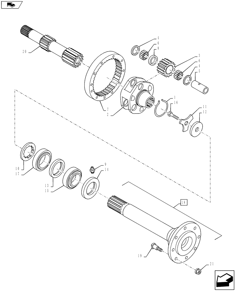 Схема запчастей Case IH PUMA 160 - (27.120.04) - VAR - 390319 - STANDARD REAR AXLE - FINAL DRIVE - PUMA 160 (27) - REAR AXLE SYSTEM