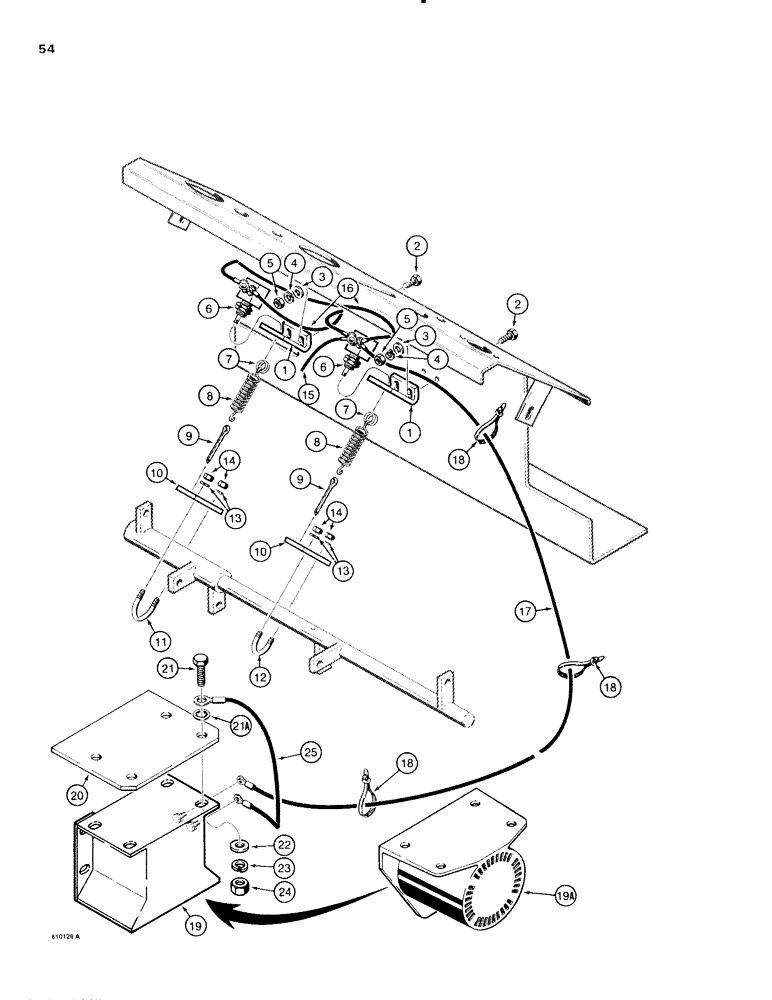 Схема запчастей Case IH 1816C - (054) - BACKUP ALARM (04) - ELECTRICAL SYSTEMS