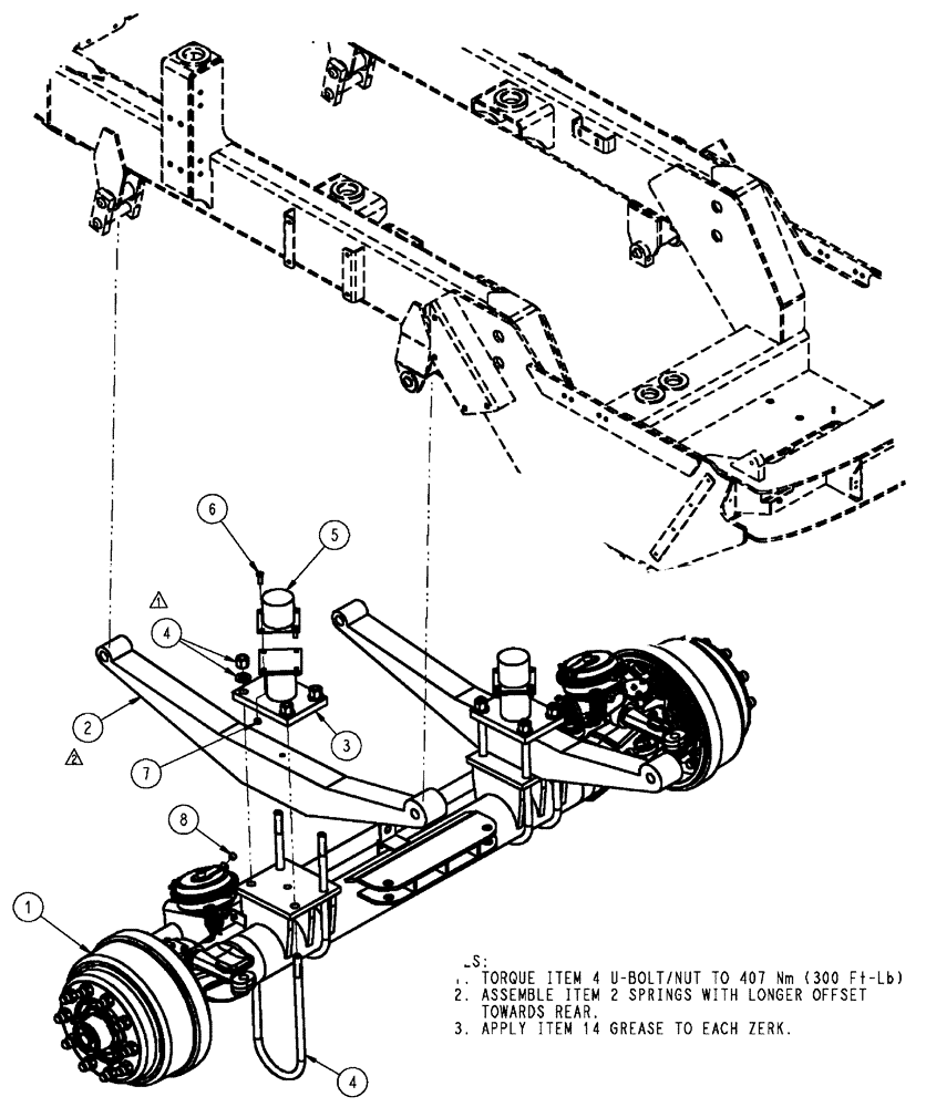 Схема запчастей Case IH FLX4010 - (04-001) - FRONT AXLE ASSEMBLY Frame & Suspension