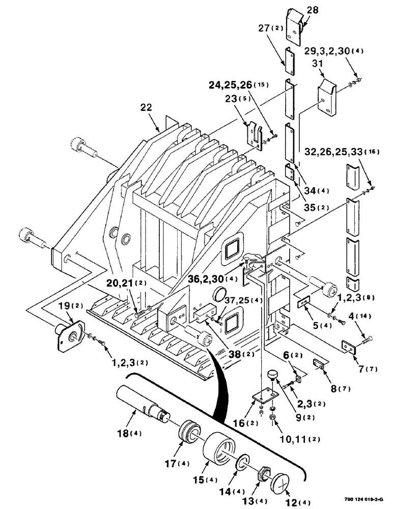 Схема запчастей Case IH 8590 - (05-22) - PLUNGER, HEAD PLATES AND ROLLERS ASSEMBLY (13) - FEEDER