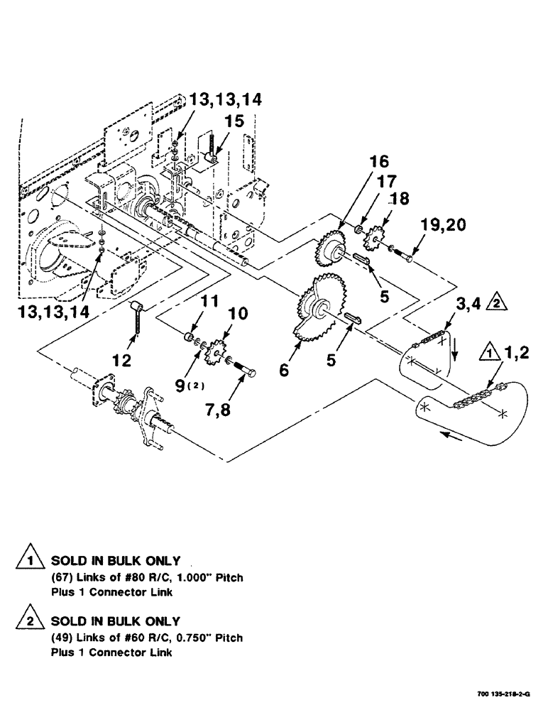 Схема запчастей Case IH RS551 - (2-32) - ROLLER DRIVE ASSEMBLY, LOWER Driveline