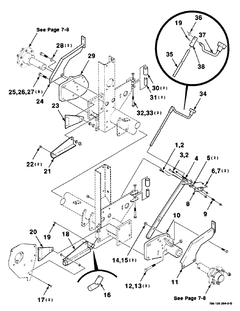 Схема запчастей Case IH RS451 - (7-06) - MAINFRAME, AXLE AND PICKUP CRANK ASSEMBLIES (12) - MAIN FRAME