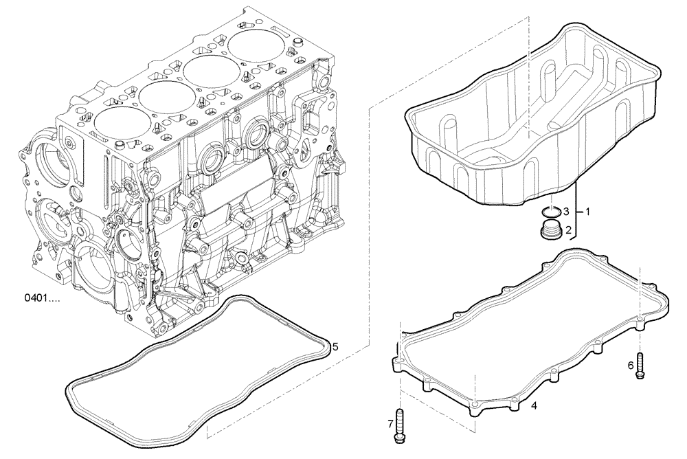 Схема запчастей Case IH F5CE9454G A001 - (0420.247) - OIL SUMP (10) - ENGINE