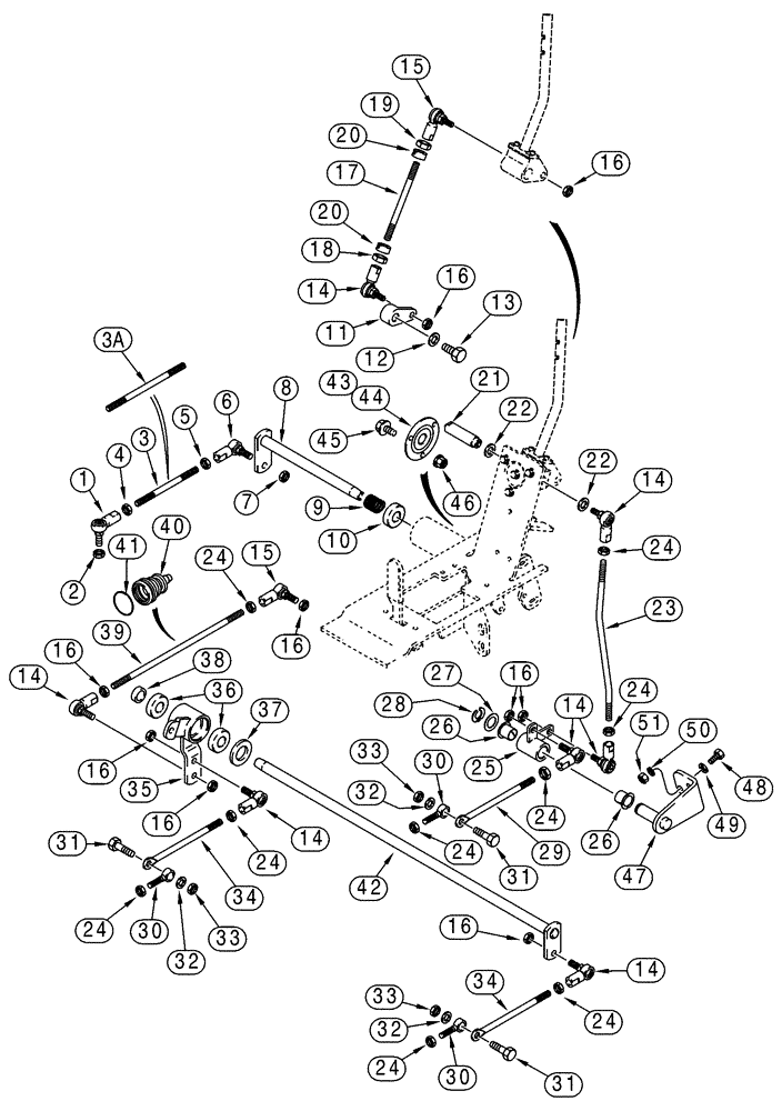 Схема запчастей Case IH 90XT - (09-18) - LINKAGE LOADER AND GROUND DRIVE, MODELS W/ FOOT CONTROLS, R.H., N.A. -JAF0320049, EUROPE -JAF0274261 (09) - CHASSIS