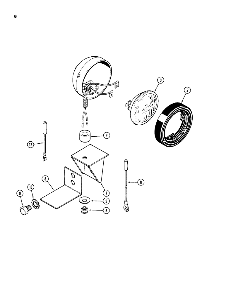 Схема запчастей Case IH 1690 - (06) - FRONT FLOOD LAMP ATTACHMENT, 1490 AND 1690 TRACTORS WITH CAB (04) - ELECTRICAL SYSTEMS