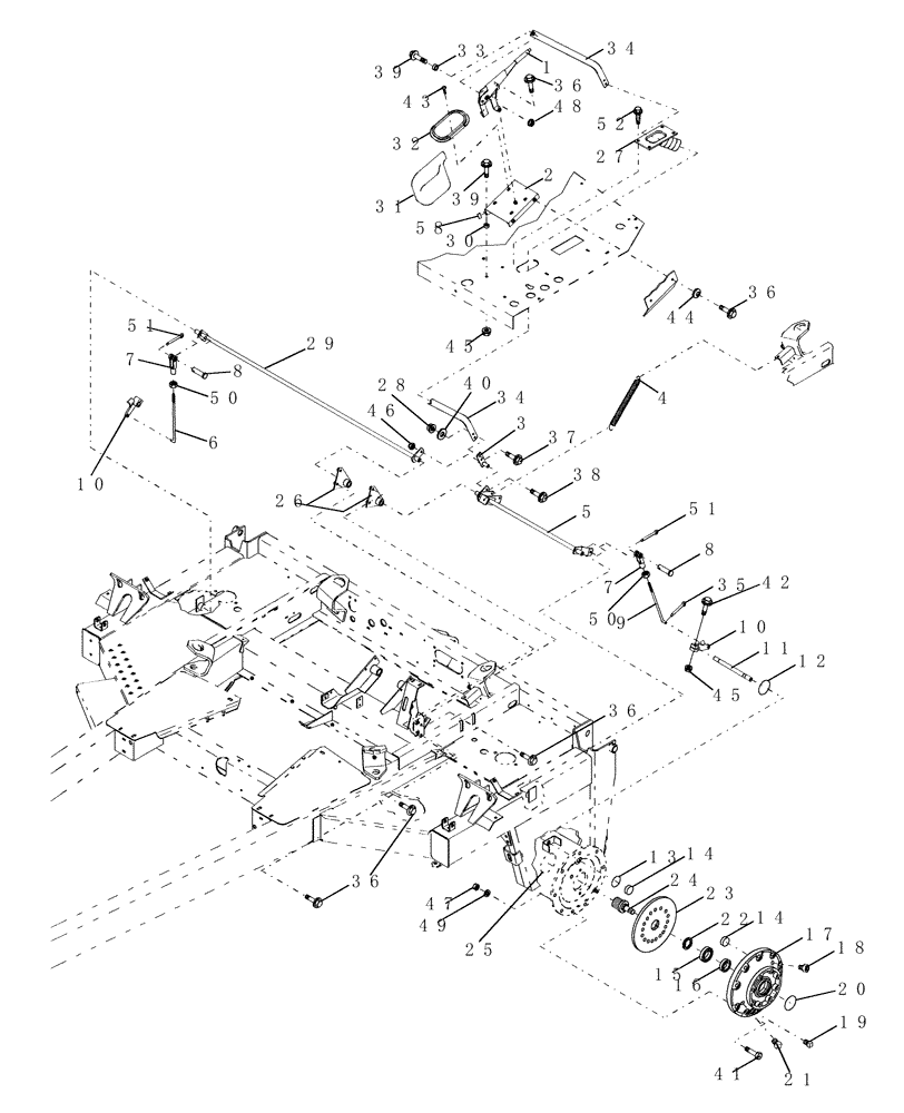 Схема запчастей Case IH WDX901 - (002) - PARKING BRAKE (33) - BRAKES & CONTROLS