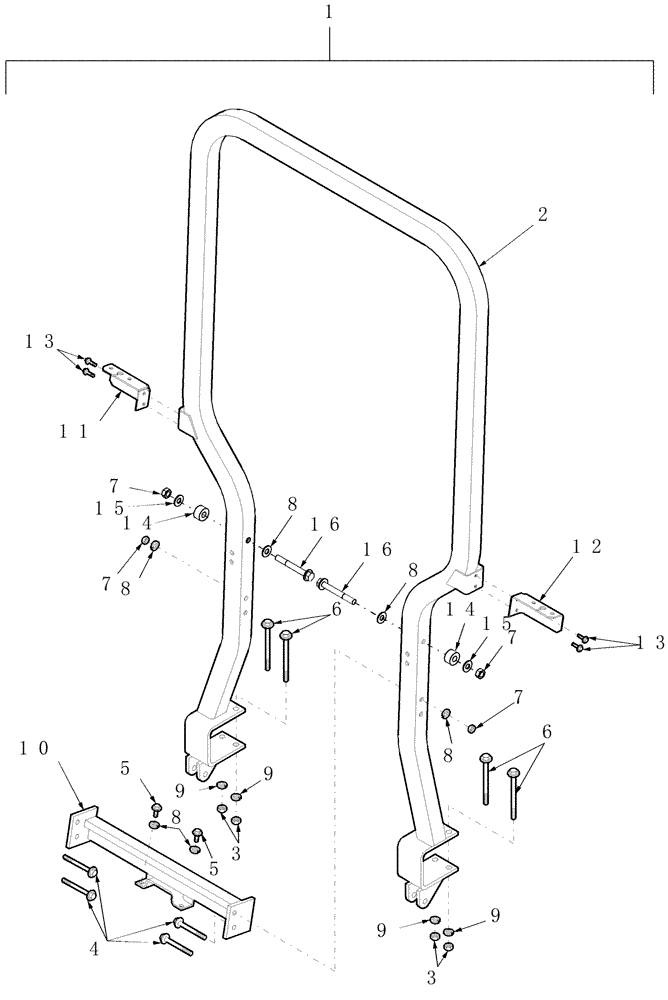 Схема запчастей Case IH D29 - (14C01) - RIGID ROLL BAR & RELATED PARTS (08) - SHEET METAL