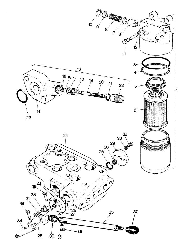 Схема запчастей Case IH 1390 - (K-09) - FILTER, BLEED VALVE AND COMBINING VALVE, 1390 TRACTOR (07) - HYDRAULICS