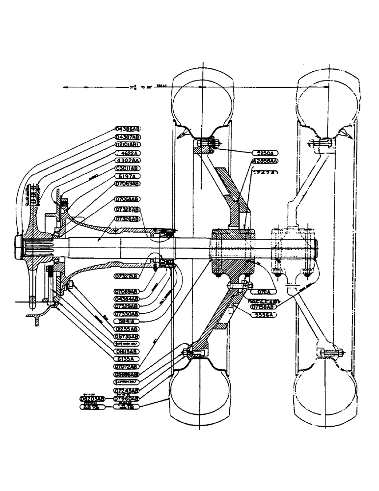 Схема запчастей Case IH DC-SERIES - (086) - REAR AXLE SHAFT -- 96" TREAD, FOR "DC" TRACTORS (06) - POWER TRAIN