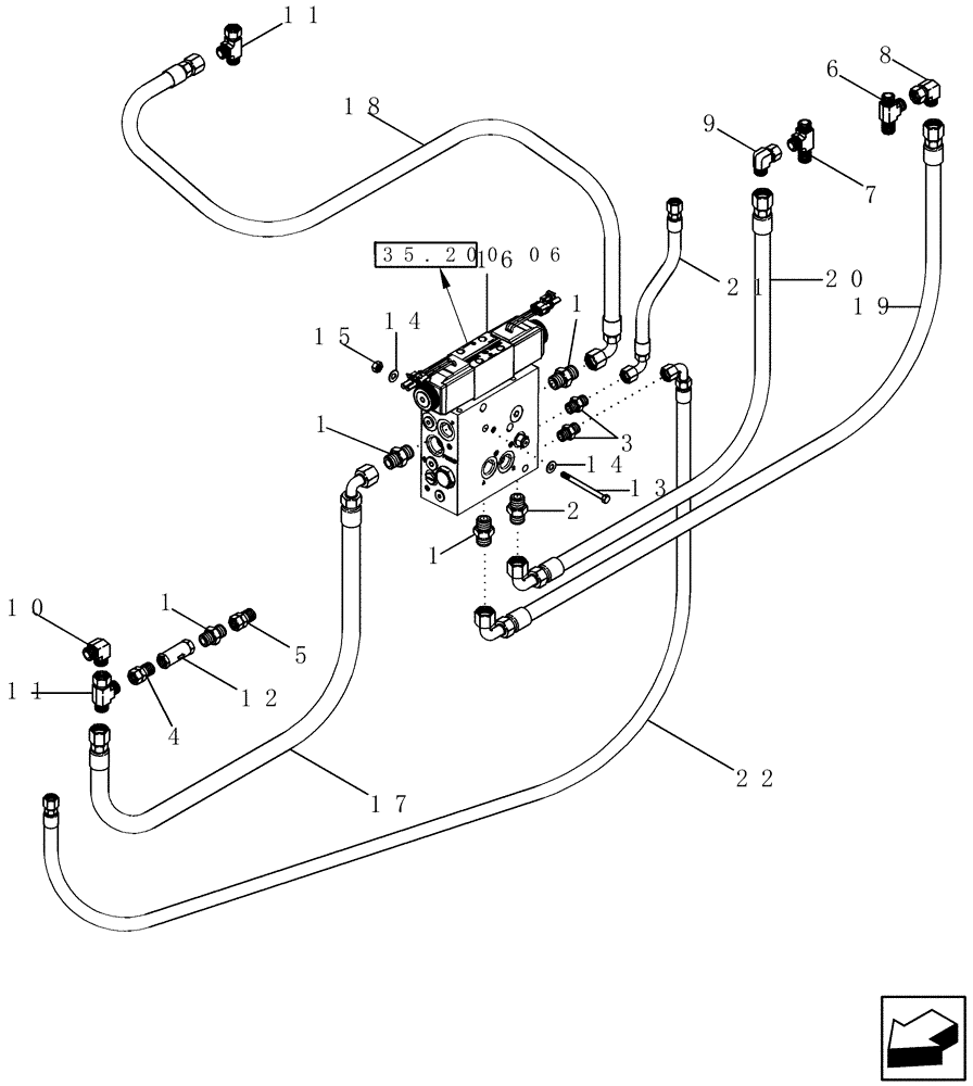 Схема запчастей Case IH 2588 - (35.200.05) - HYDRAULICS - AUTO GUIDANCE - ASN HAJ303001 (35) - HYDRAULIC SYSTEMS