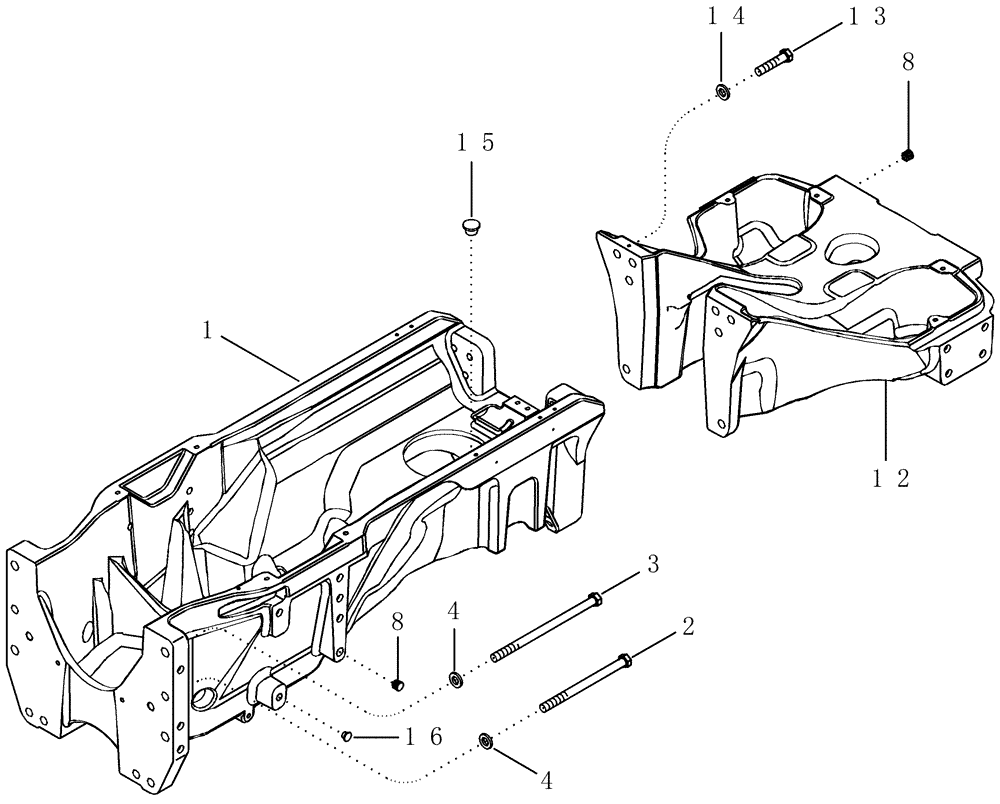 Схема запчастей Case IH MX255 - (09-01) - FRONT FRAME (09) - CHASSIS/ATTACHMENTS