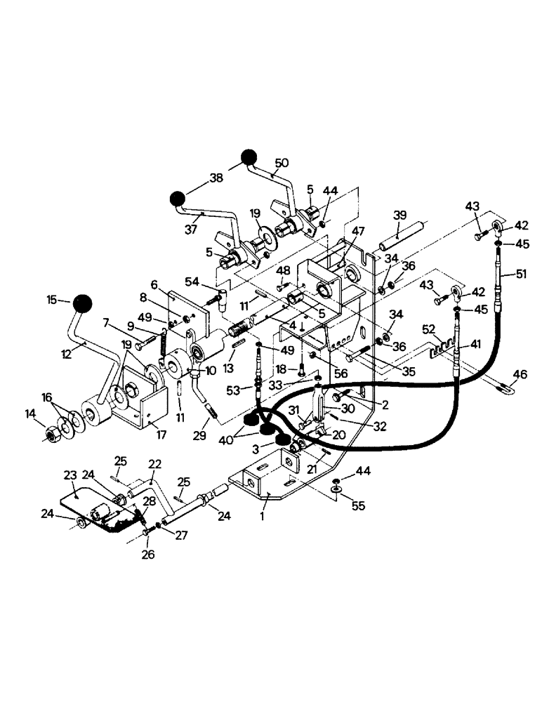 Схема запчастей Case IH PT270 - (01-38) - CAB CONTROLS THROTTLE, TRANSFER CASE & TRANSMISSION TWO SPEED (10) - CAB