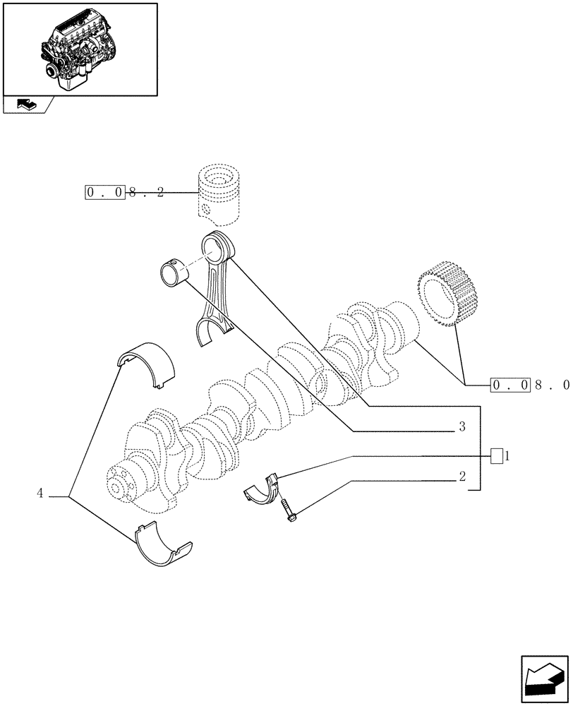 Схема запчастей Case IH F3AE0684N E907 - (0.08.1) - CONNECTING ROD (504045868) 