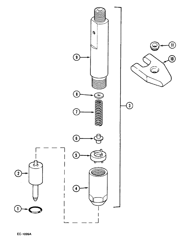 Схема запчастей Case IH 733 - (3-116) - FUEL INJECTION NOZZLE HOLDER (03) - FUEL SYSTEM