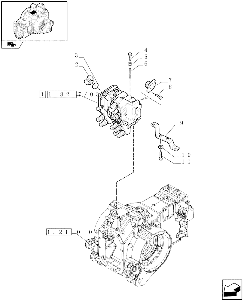 Схема запчастей Case IH PUMA 195 - (1.82.7/03) - (VAR. 681) 3 X MECHANICAL BOSCH REMOTES (07) - HYDRAULIC SYSTEM