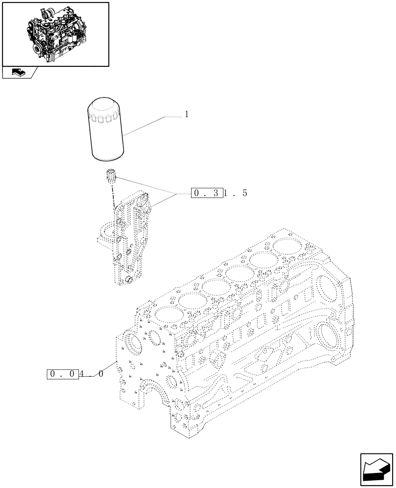 Схема запчастей Case IH PUMA 165 - (0.30.2) - OIL FILTER (01) - ENGINE