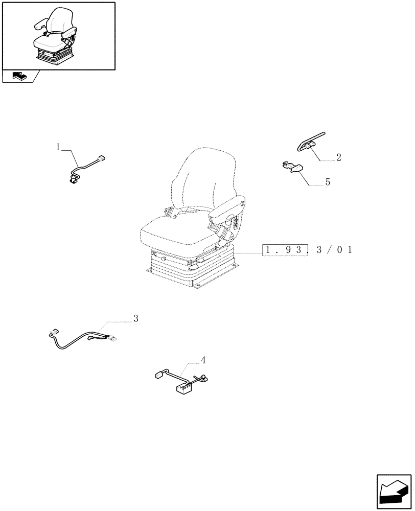 Схема запчастей Case IH PUMA 180 - (1.75.4[10]) - SEAT CABLES AND RELATED PARTS (06) - ELECTRICAL SYSTEMS