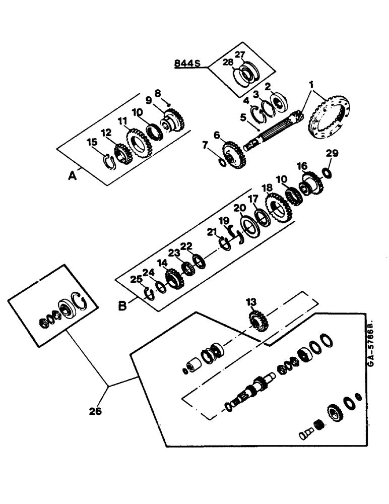 Схема запчастей Case IH 744 - (1G12) - RANGE TRANSMISSION (04) - Drive Train