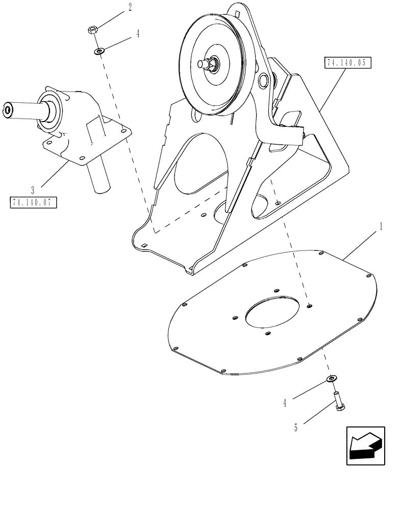 Схема запчастей Case IH 7120 - (74.140.06) - ANGLE DRIVE (74) - CLEANING