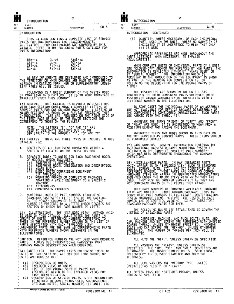 Схема запчастей Case IH 133 - (2) - INTRODUCTION (00) - PICTORIAL INDEX