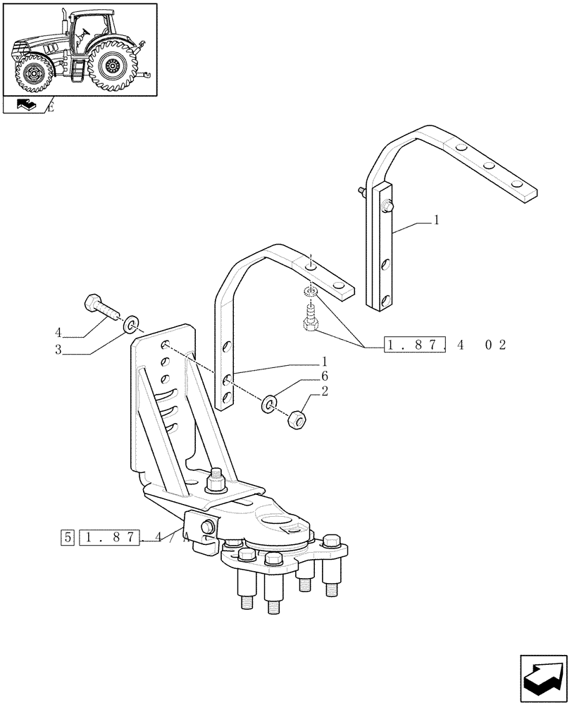 Схема запчастей Case IH PUMA 195 - (1.87.4[01]) - (VAR.497-575) DYNAMIC FRONT FENDERS - SUPPORT (08) - SHEET METAL