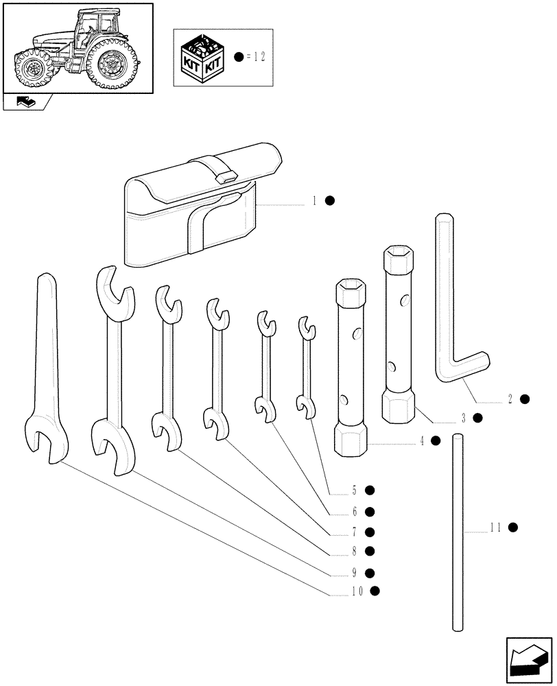 Схема запчастей Case IH FARMALL 75C - (1.90.5/02) - TOOLS (VAR.332996) (10) - OPERATORS PLATFORM/CAB