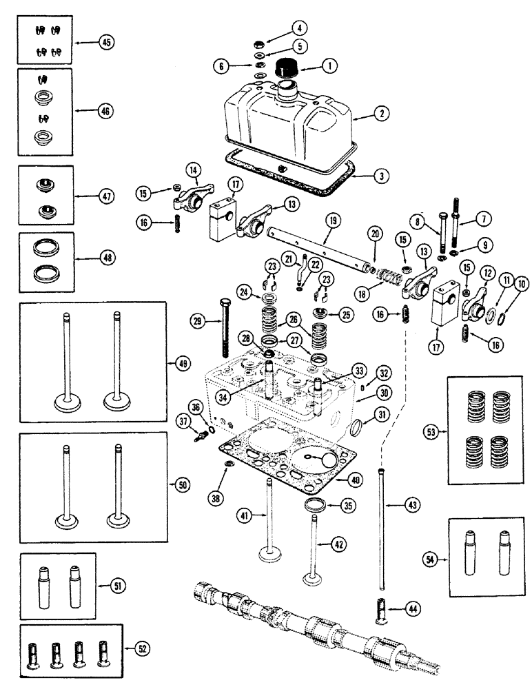 Схема запчастей Case IH 1010 - (378) - CYLINDER HEAD ASSEMBLY, 301 DIESEL ENGINE, COMBINE SERIAL NUMBER 8262501 AND AFTER (10) - ENGINE