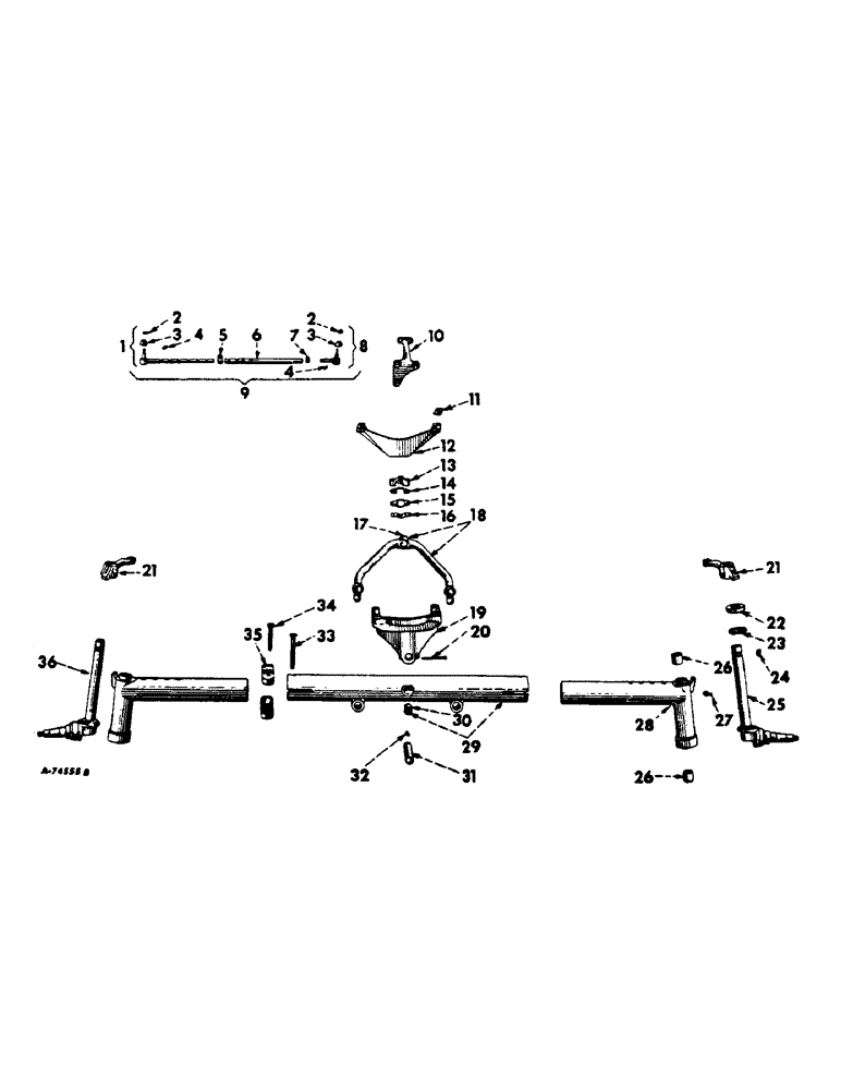 Схема запчастей Case IH 806 - (J-16) - STEERING MECHANISM, ADJUSTABLE WIDE TREAD FRONT AXLE, FARMALL TRACTORS Steering Mechanism