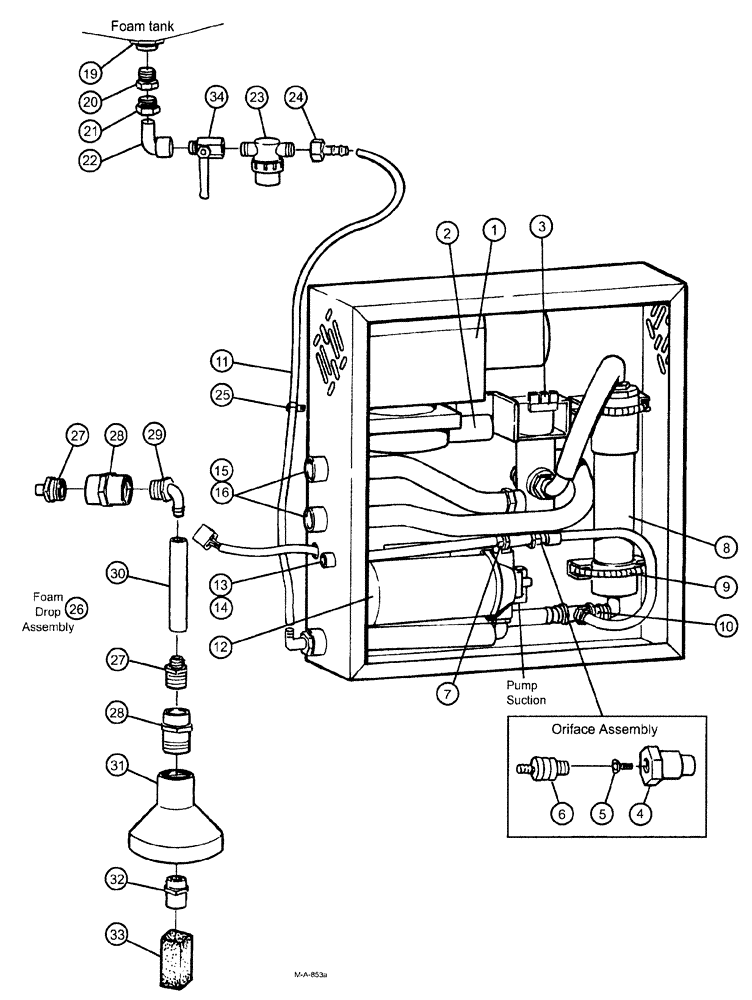 Схема запчастей Case IH SPX3185 - (09-002) - LIQUID PLUMBING - FOAM MARKER - HIGH VOLUME Liquid Plumbing